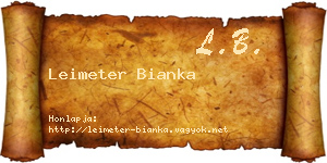 Leimeter Bianka névjegykártya